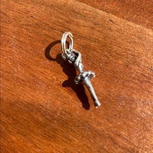 Elegant Silver Ballerina Pendant Charm
